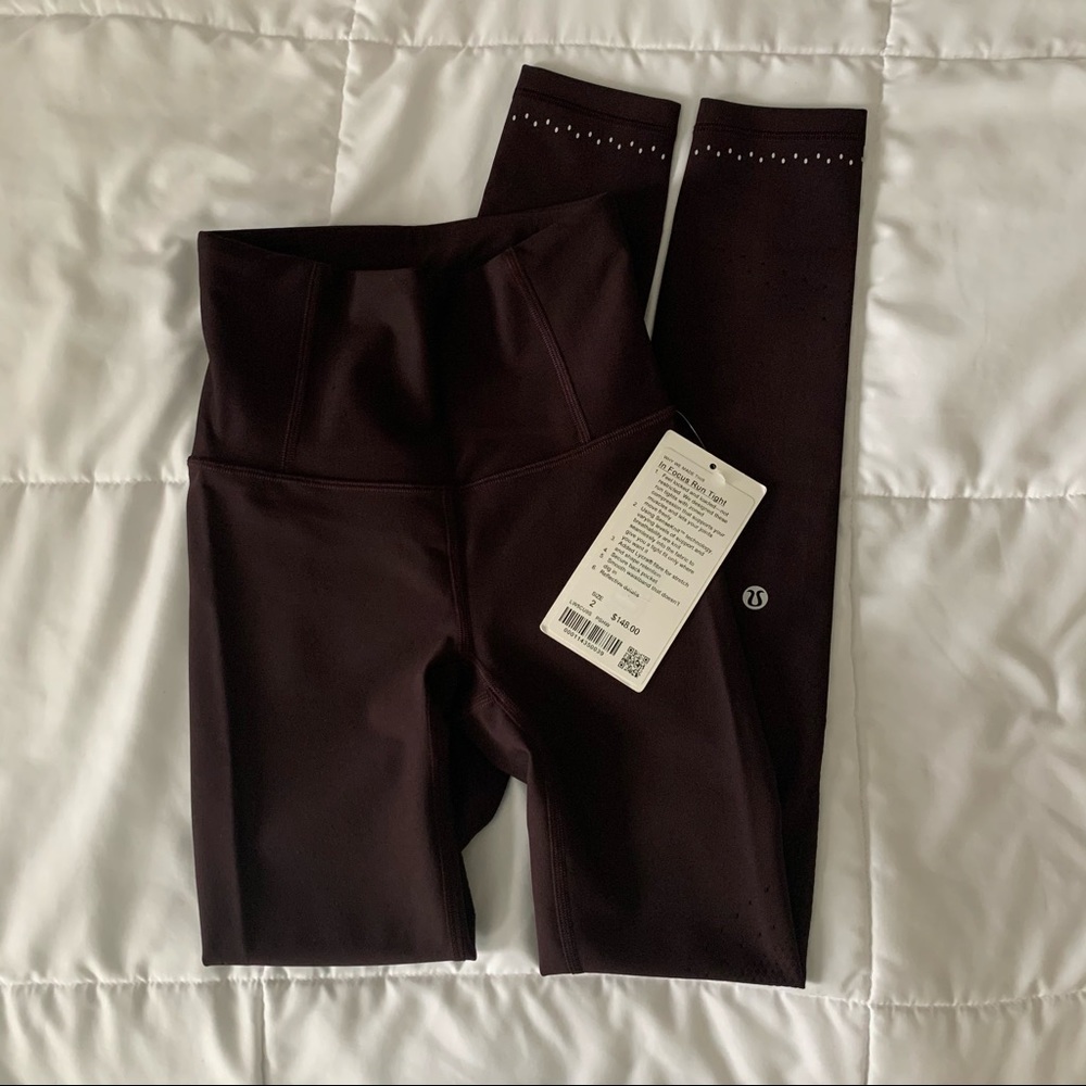 Lululemon In Focus Run Tight Leggings Plum
